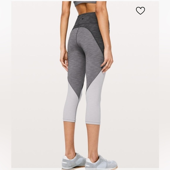 lululemon Early Extension High-Rise Crop Legging Heathered Titanium Sz 6 - Picture 3 of 15